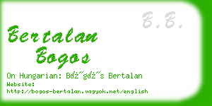 bertalan bogos business card